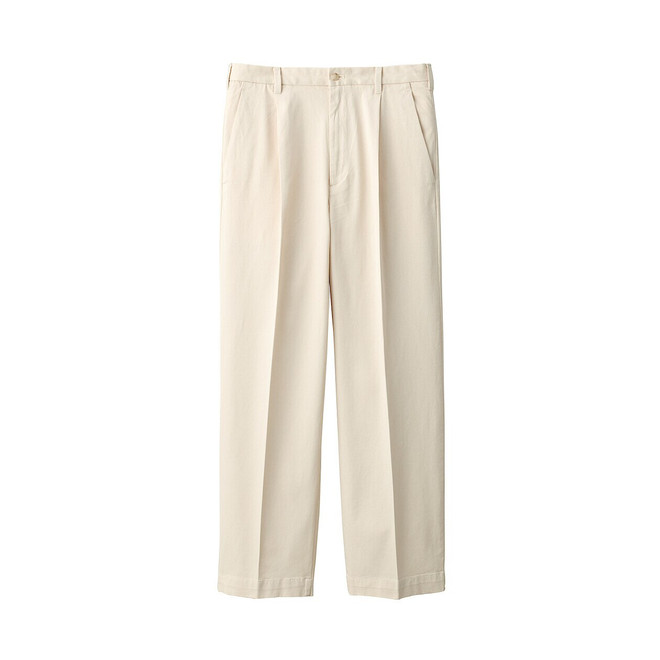 Pantaloni chino da uomo a gamba larga con pieghe sul davanti 19256