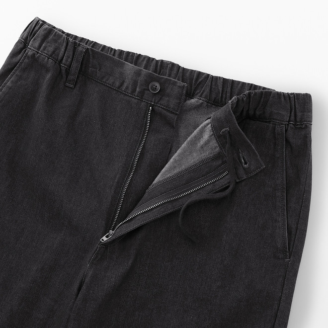 Pantaloni Comfort Fit in denim lavato da uomo ‐ Nero