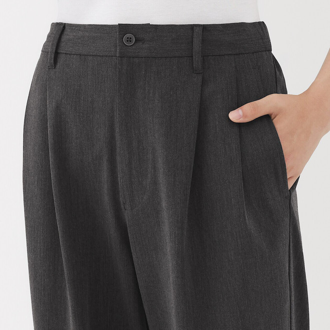 Pantaloni a gamba larga plissettati quick dry da uomo