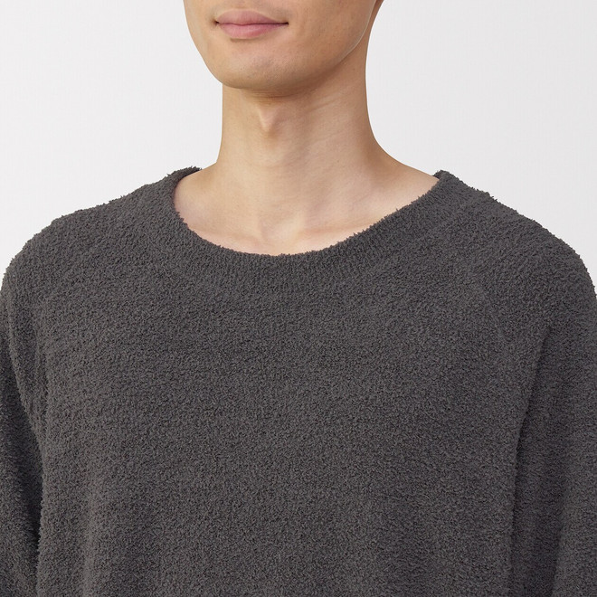 Set completo loungewear a maniche lunghe in pile testurizzato da uomo