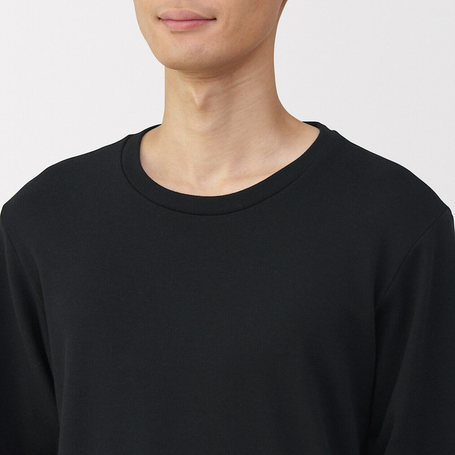 T‐shirt girocollo manica lunga in cotone e lana caldi da uomo