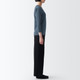 T‐shirt a maniche lunghe con scollo a U in cotone spesso 18338