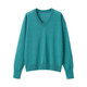 Maglione da donna con scollo a V in misto canapa