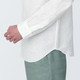 Camicia da uomo a maniche lunghe con colletto alla coreana in lino lavato