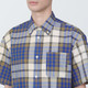 Men's Madras Check Button Down Short Sleeve Shirt