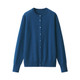 Cardigan in lana a maglia fine con collo rotondo per donna