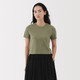 T‐shirt corta in jersey fiammato da donna