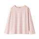 T‐shirt a maniche lunghe in cotone spesso con scollo a barca da donna