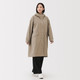 Cappotto lungo in nylon idrorepellente con cappuccio da donna