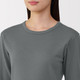 T‐shirt a maniche lunghe girocollo in cotone spesso e caldo da donna