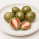 Fragole ricoperte di cioccolato bianco matcha