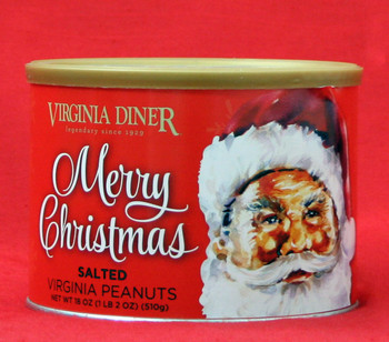 Virginia Diner Gourmet Salted Virginia Peanuts - 18 oz. Merry Christmas Tin
