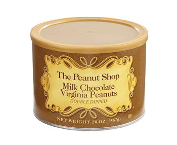 The Peanut Shop of Williamsburg - Milk Chocolate Peanuts - Two 20 oz. Tins - Price Includes Shipping