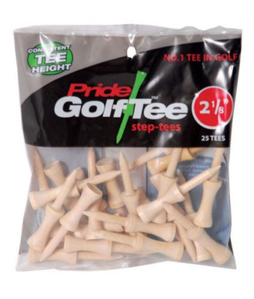 Pride step down tees 2 1/8" Natural, 25ct. tees