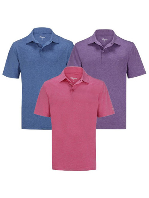 Forgan of St Andrews Premium Heather Golf Polo Shirts 3 Pack - Mens