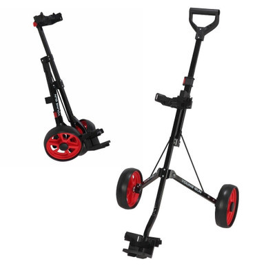 Young Gun Kids Adjustable Golf Cart for Junior Golfers 3-14 Years Old -Black/Red