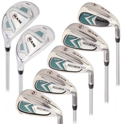 Ram Golf Accubar Ladies Right Hand Petite Graphite Iron Set 6-PW-HYBRID INCLUDED