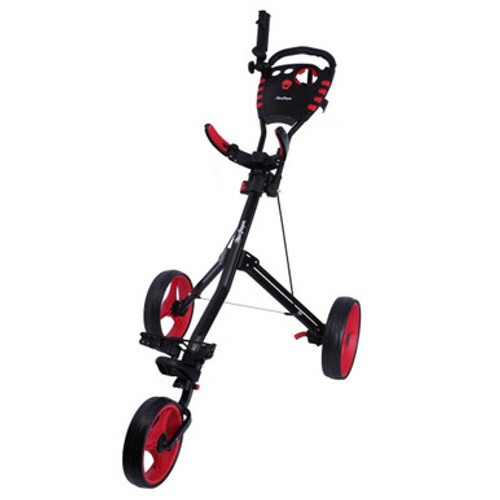 Caddymatic Golf X-TREME 3 Wheel Push/Pull Golf Cart with Seat Black/Red