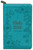 KJV Deluxe Gift Bible--soft leather-look, teal (indexed) with zipper