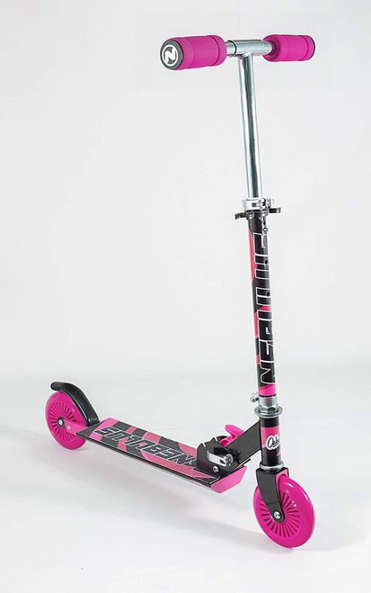 Ozbozz Nebulus Pink Black Chrome Finish Scooter 2 Wheels