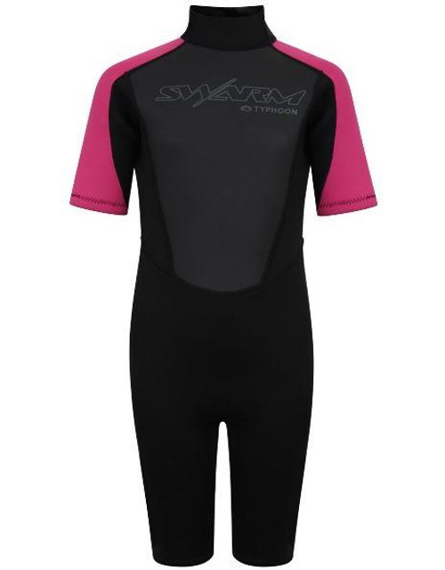 Typhoon Swarm3 Shorty Wetsuit Youth Black Pink