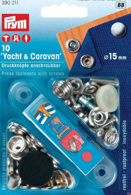 Pry Yacht and Caravan Press Stud Fasteners with Screws