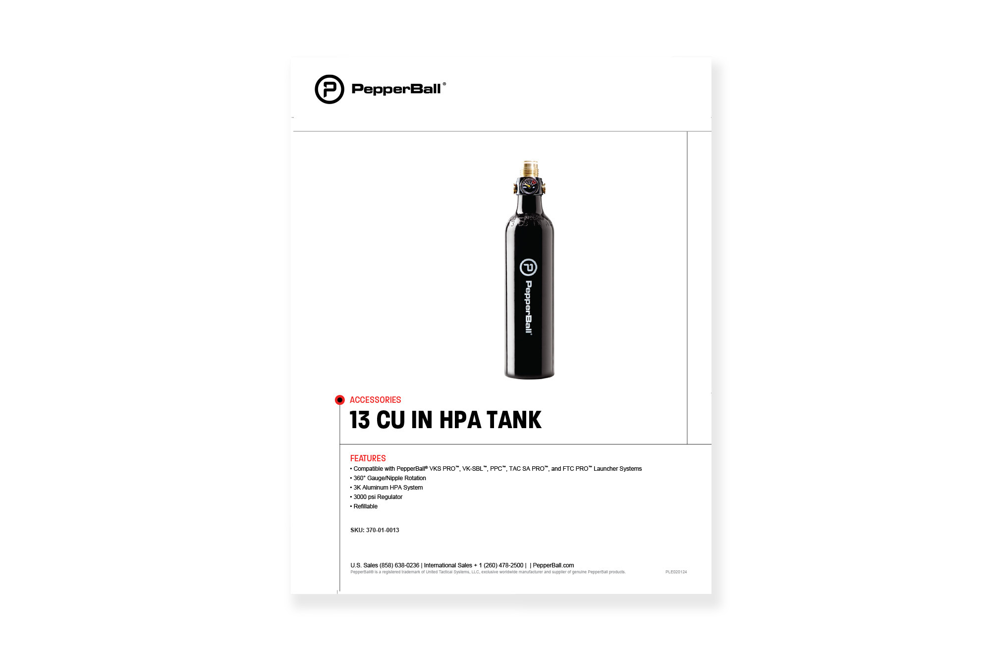13 Cu In HPA Tank