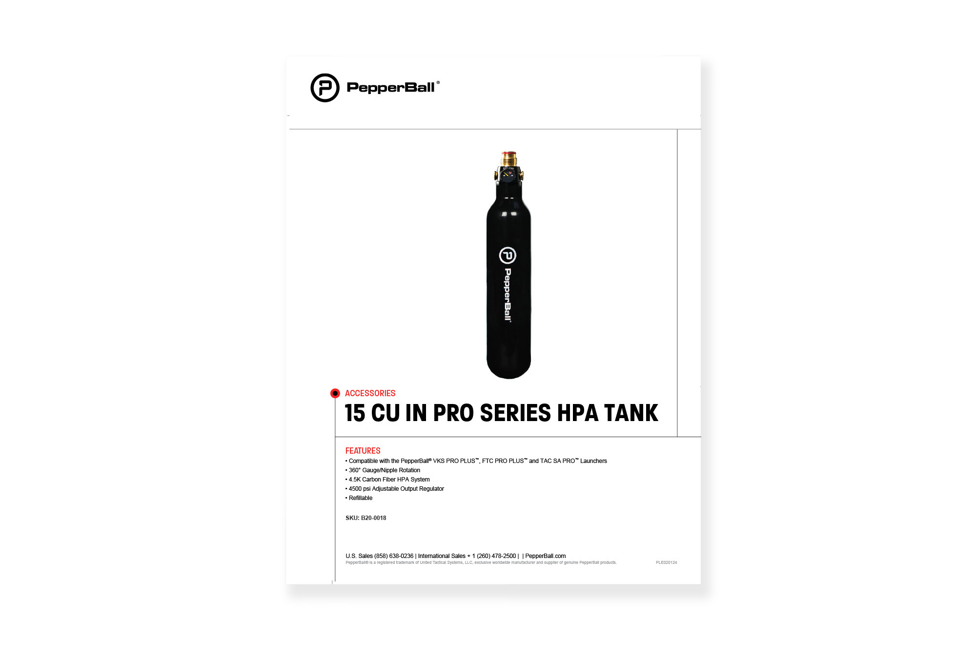 15 Cu In PRO Series HPA Tank