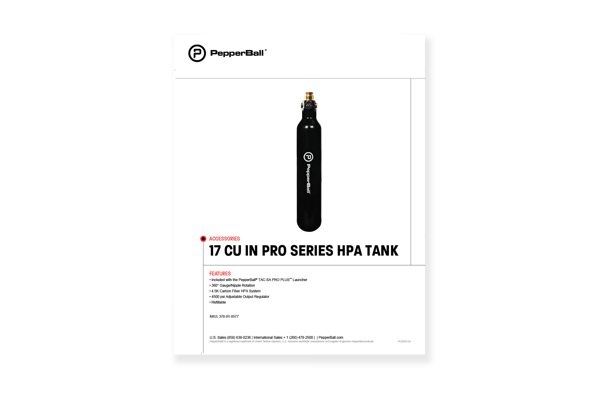 17 Cu In PRO Series HPA Tank