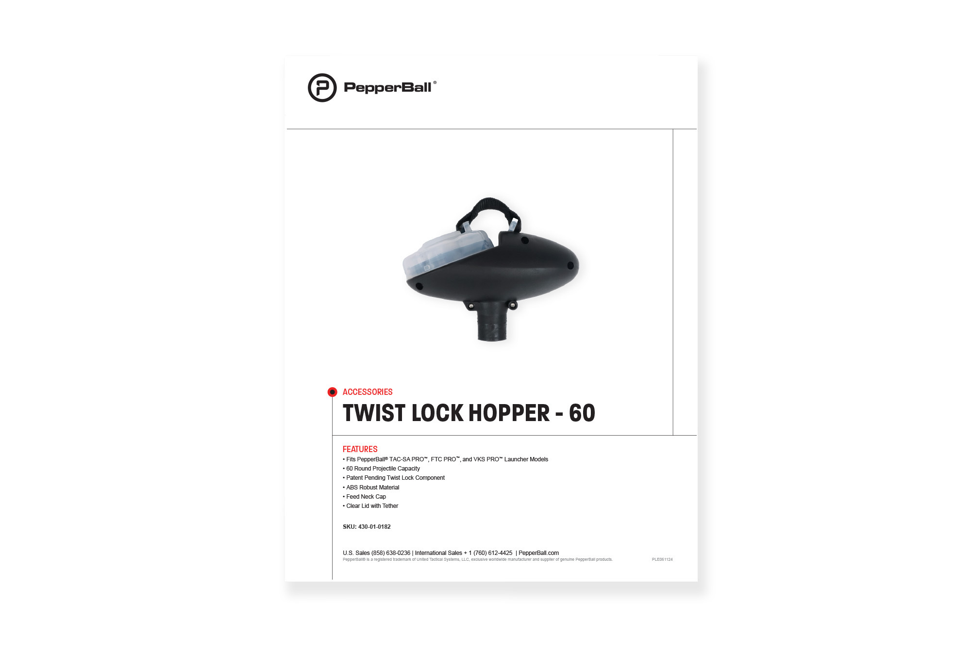 Twist Lock Hopper - 60 Rd