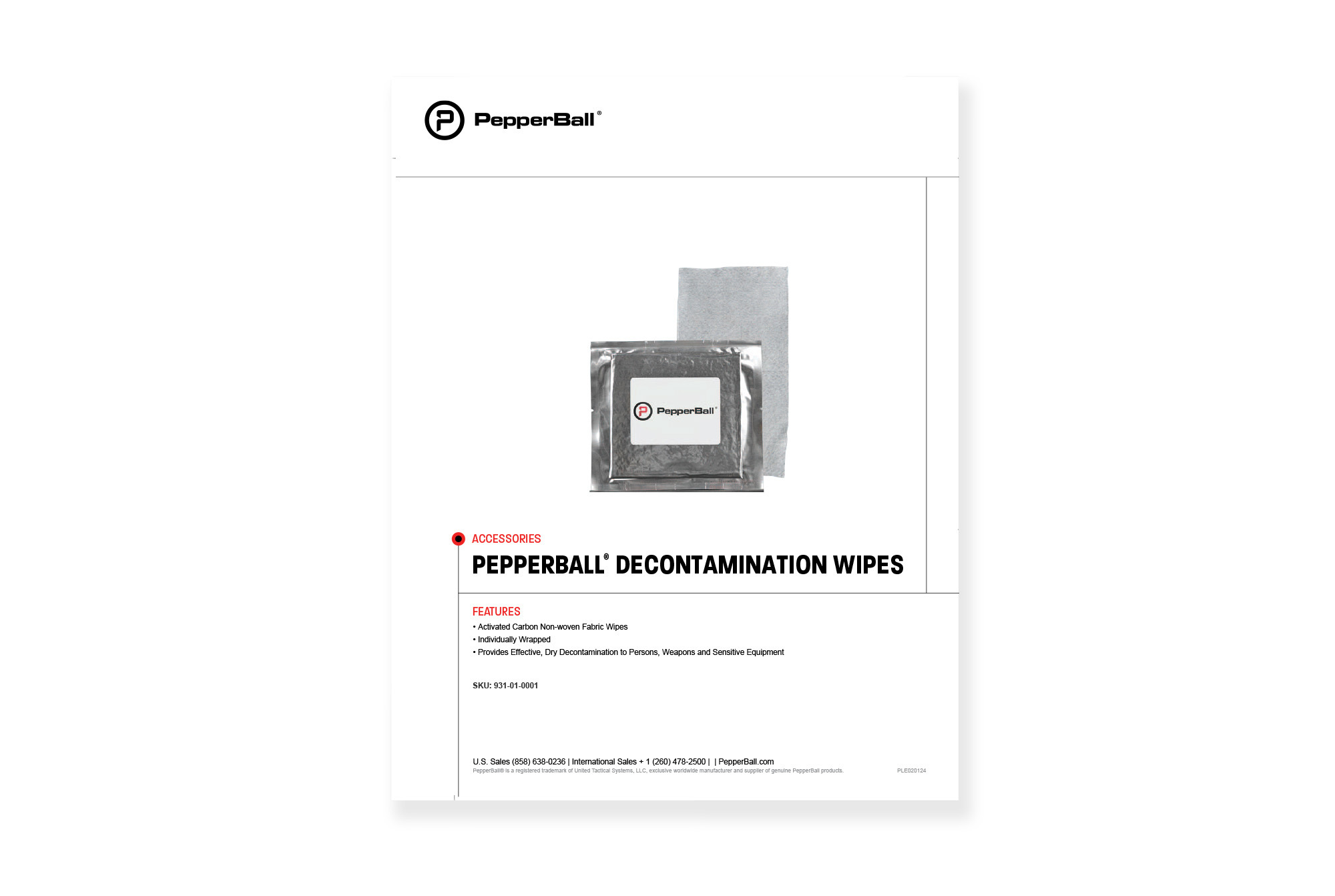 PepperBall Decontamination Wipe