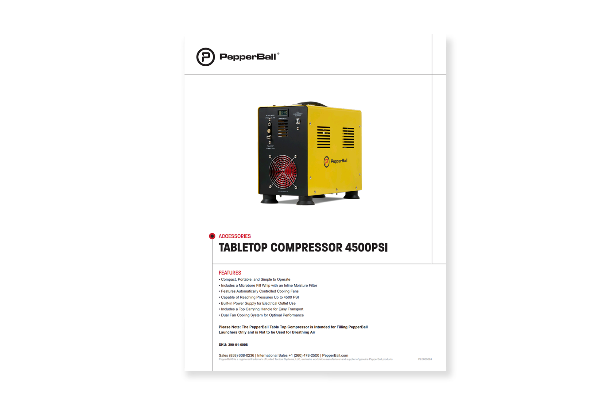 Tabletop Compressor 4500psi
