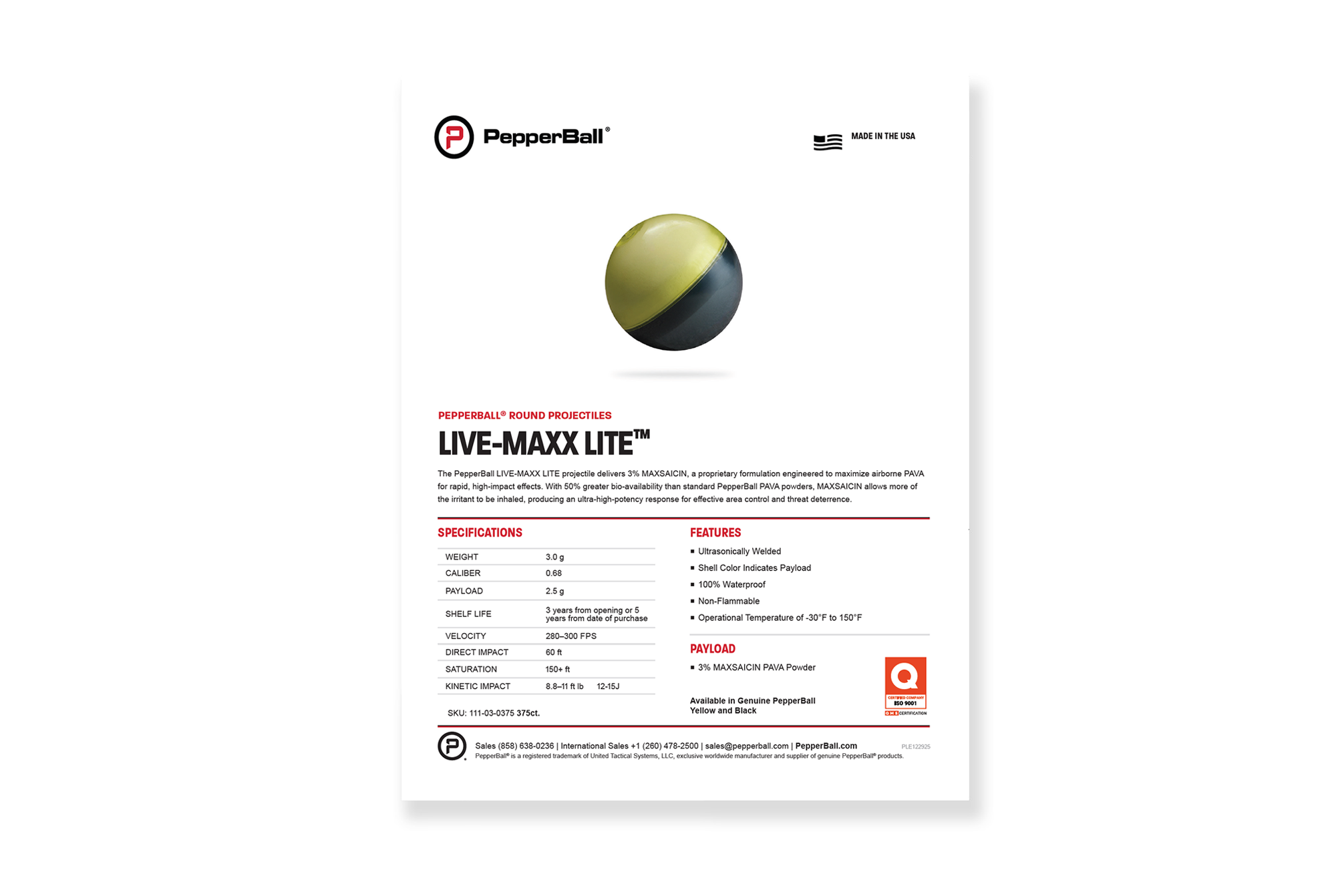 PEPPERBALL LIVE-MAXX LITE™
