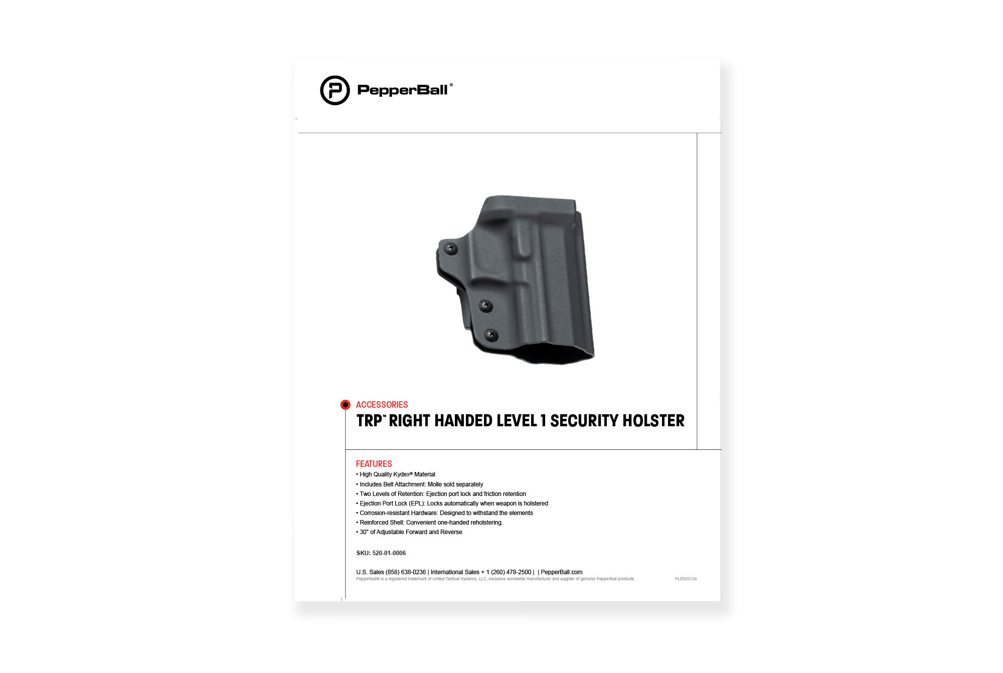 TRP Level 1 Security Holster (RH)