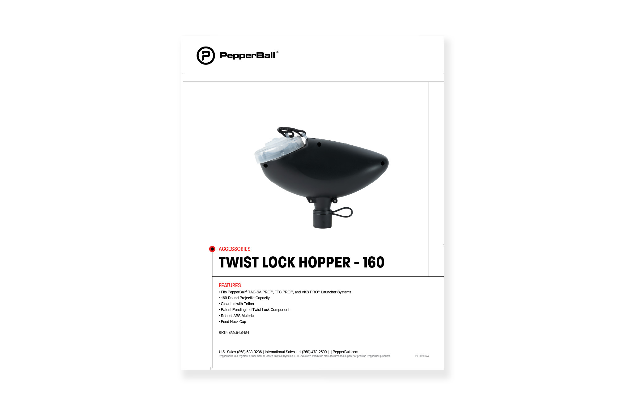 Twist Lock Hopper - 160 Rd