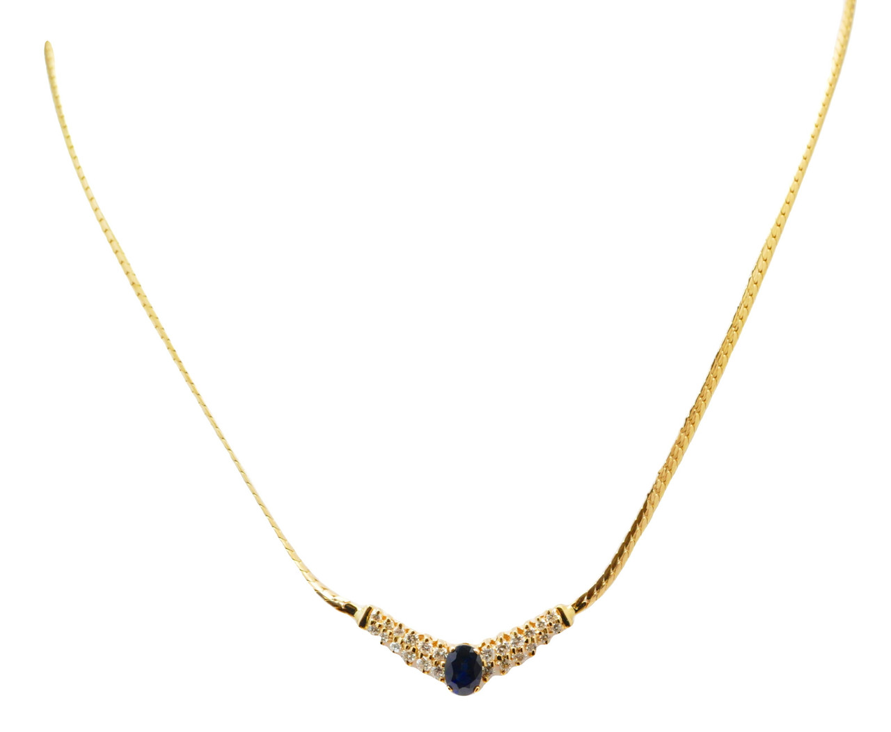 .61 ct. t.w. Diamond Chevron Necklace in 14kt Yellow Gold. 15