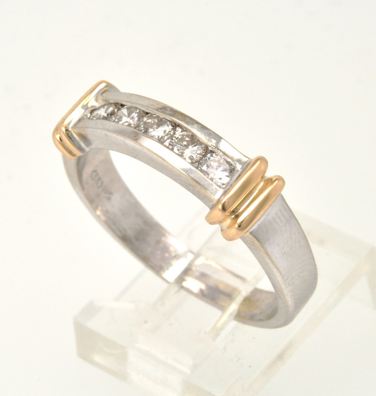 14K Two Tone Gold Diamond Band 11001677 | Shin Brothers*