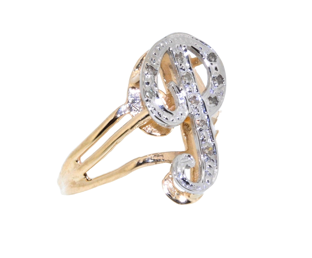 14K Two Tone Gold Diamond 