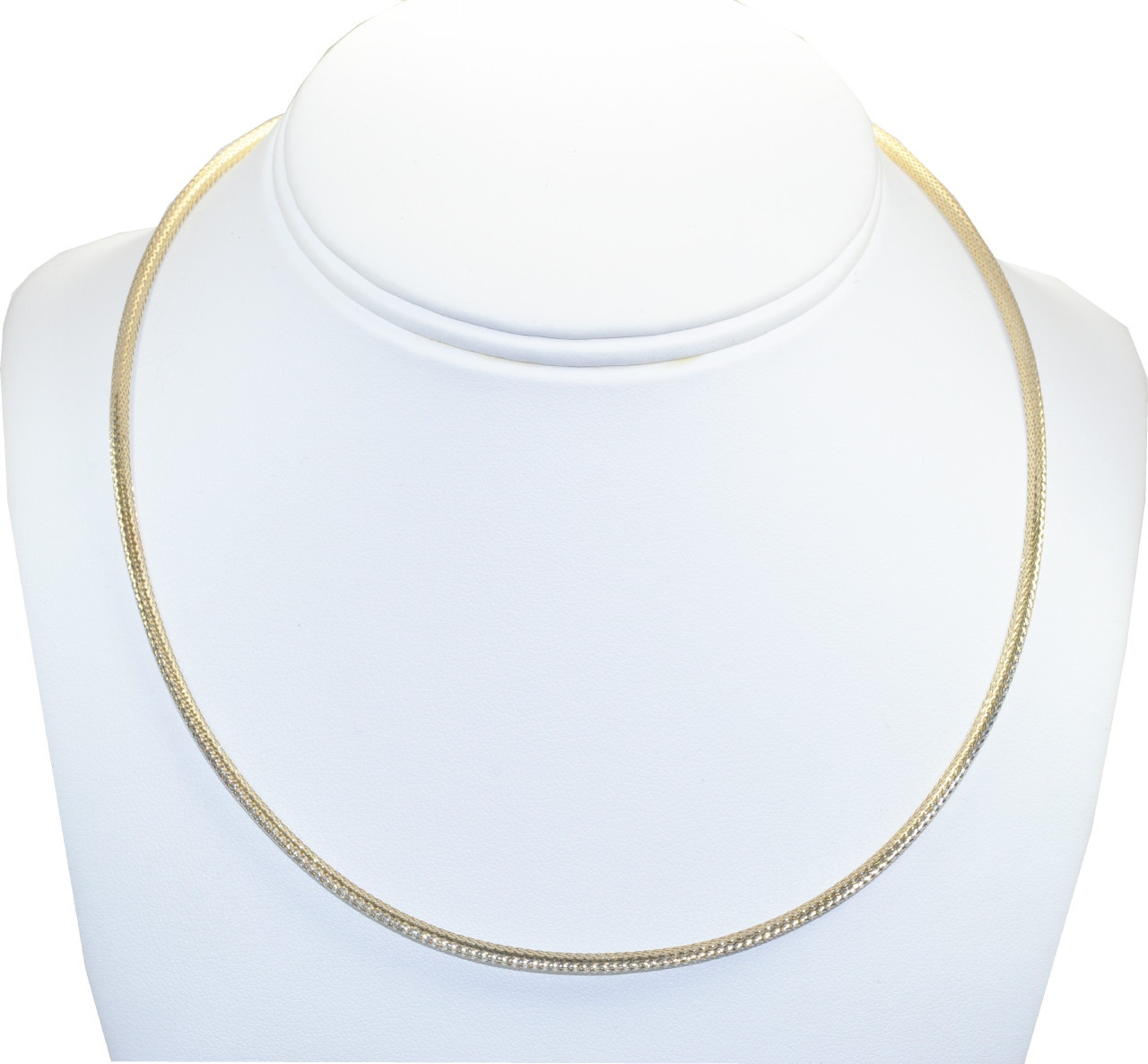 Solid Omega Necklace 14K Yellow Gold 18