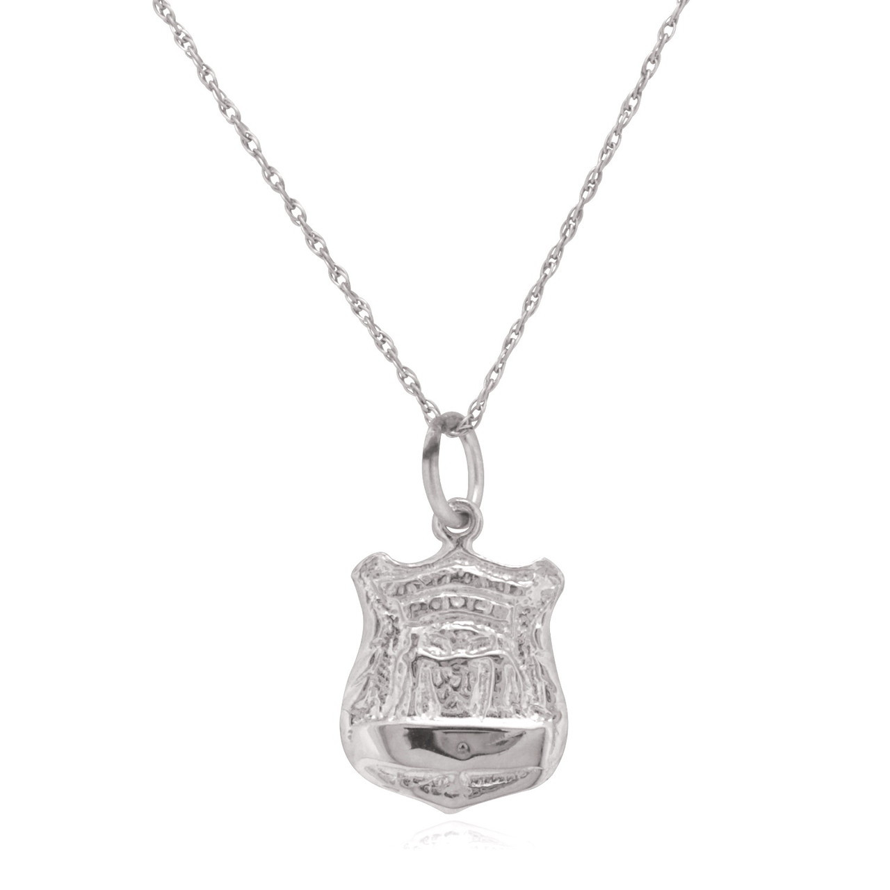 14K Police Badge Pendant with 18