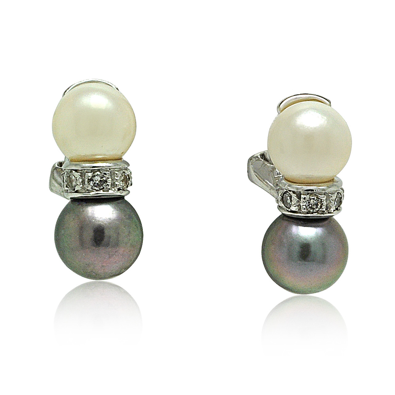 Omega back shop pearl earrings