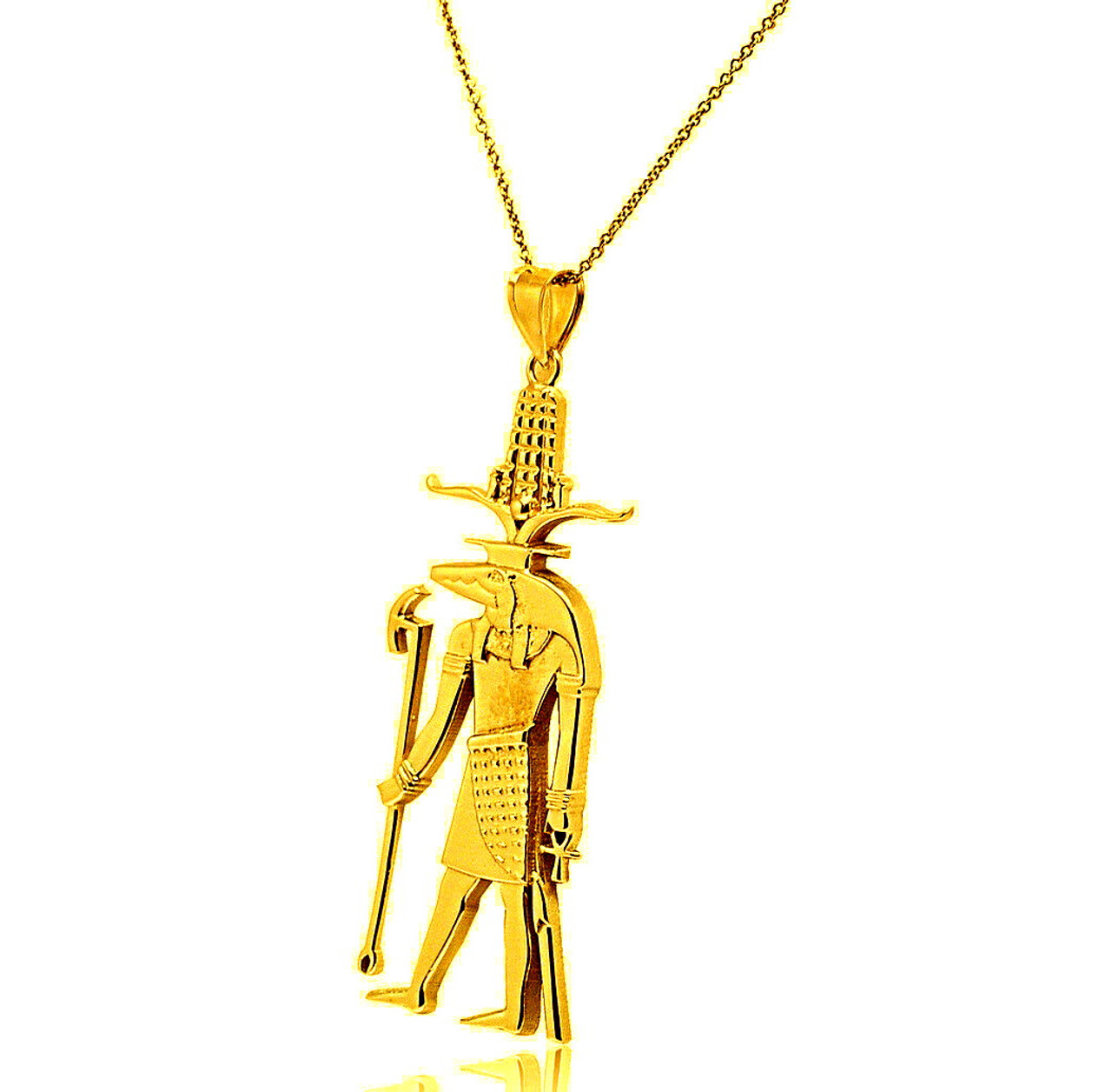 14K Solid Yellow Gold Egyptian God Sobek Charm 50003376 | Shin