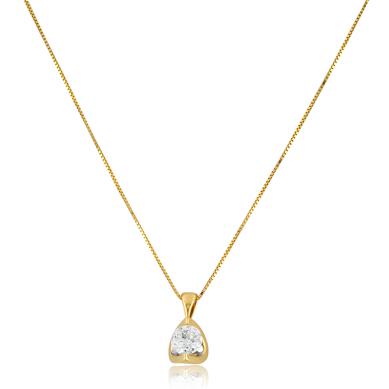 Rub Over Diamond Trilogy Pendant Necklace 0.55ct G/SI 18k Yellow Gold – All  Diamond