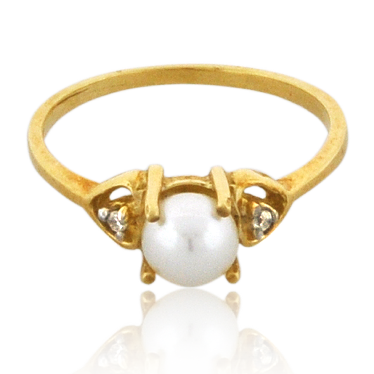 Petra ring with pearl in gold steel | Majorica Pearls