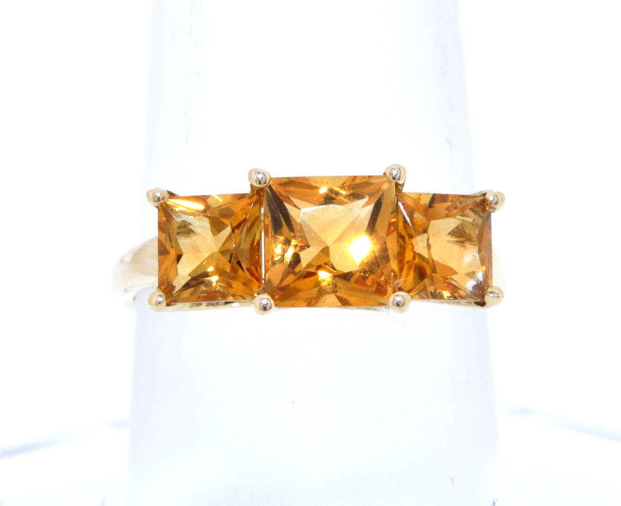 10K Yellow Gold Three Stone Citrine Ring 59210028 | Shin Brothers*