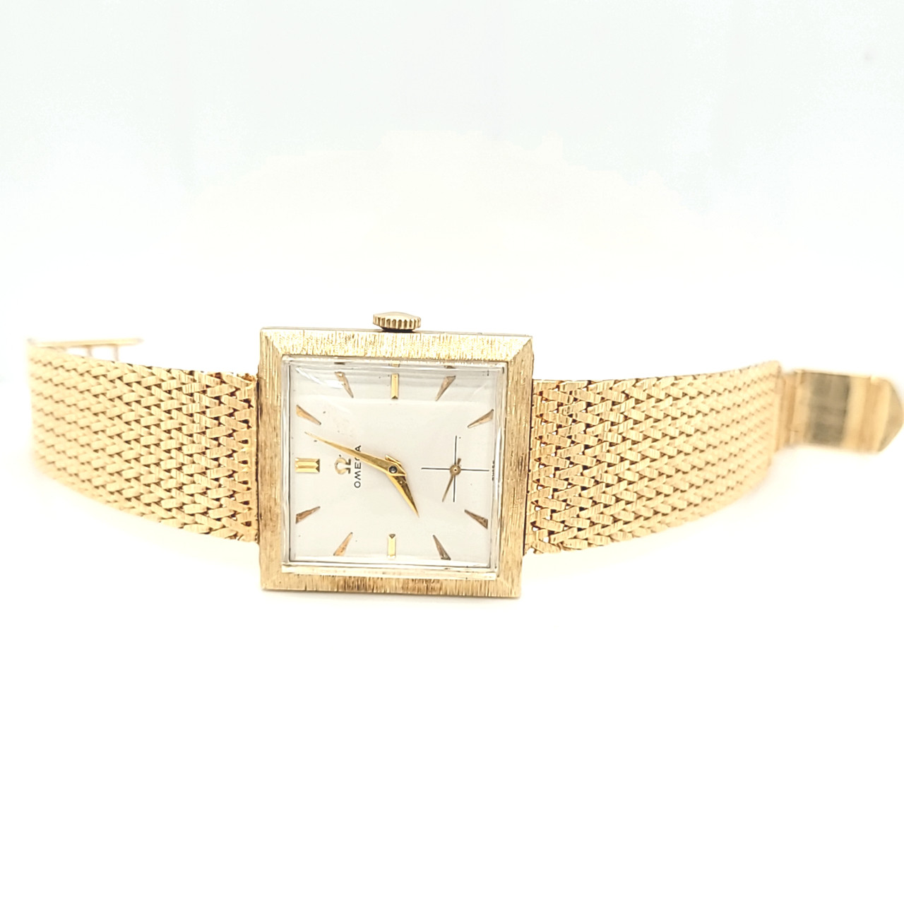 Preowned 14K Yellow Gold Omega Windup Square Face Watch | Shin