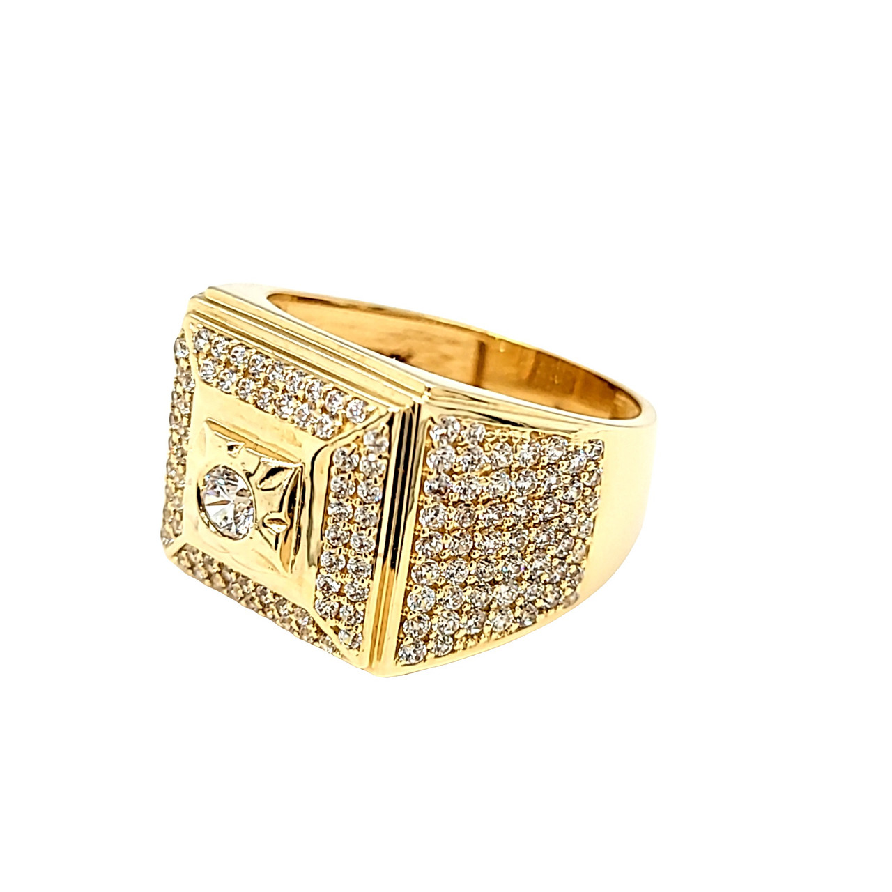 14K Yellow Gold CZ Men's Fancy Ring Shin Brothers Jewelers Inc.