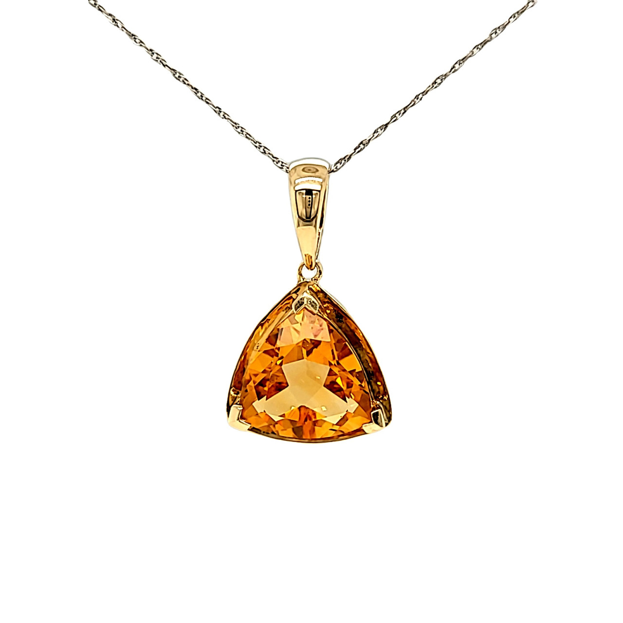 Sterling Silver Golden Topaz & Diamond Pendant – jugnie.com