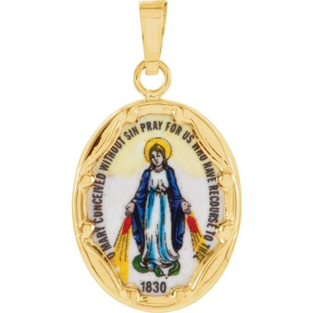 Miraculous Medal 14K Yellow Gold / No Cross