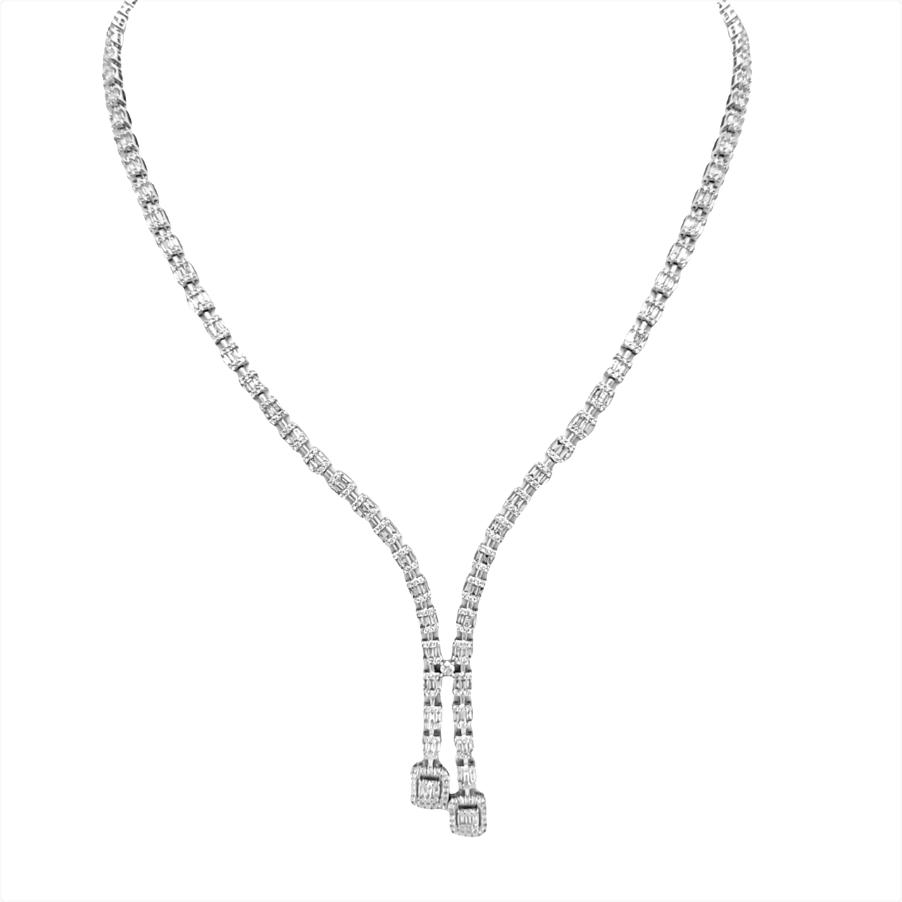 14K White Gold Diamond Chevron Necklace | NK5423W45JJ | Gabriel & Co